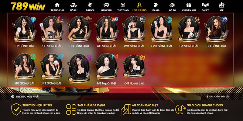 Khám phá các sảnh Live Casino siêu hot